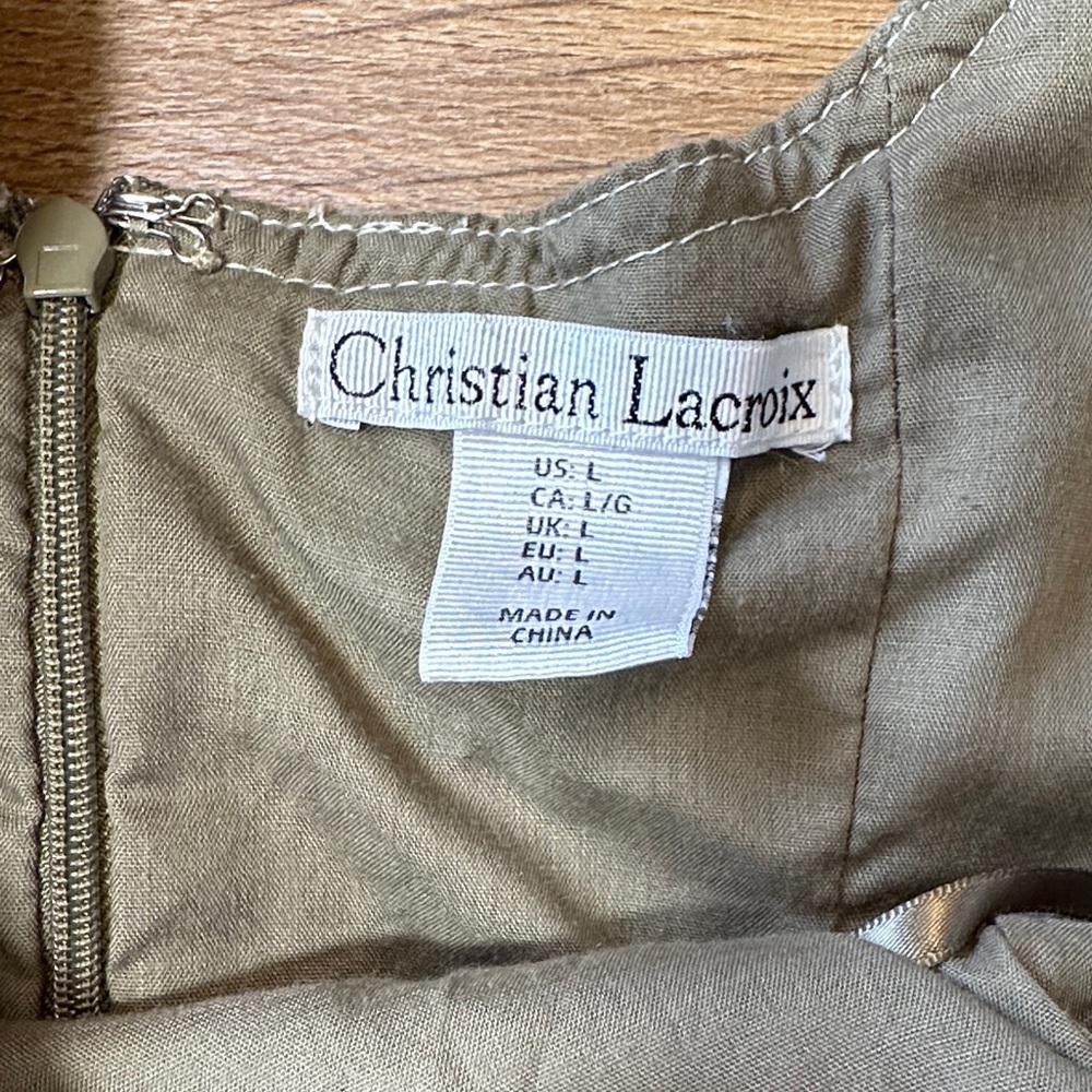 Christian Lacroix Green Sleeveless Dress Large - Picture 2 of 7
